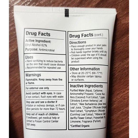 Raw Sugar Hand Sanitizer Gel 9 oz. Vegan Coconut & Lemon Verbena Lot of 2 NEW - Picture 5 of 8